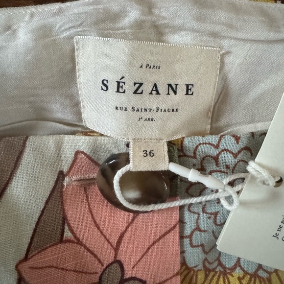 Sezane Thelma top sz 36 boho 70 new. Ptp distance approximately 17” flat - Picture 4 of 4